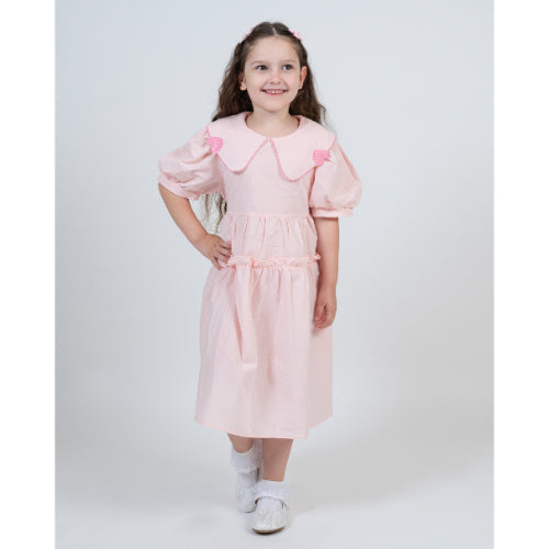 Pink Heart-Collar Tiered Dress No. 243