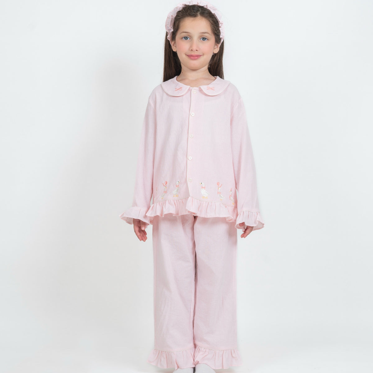 Pink Duck Girls' Pajama with Headband No. 131