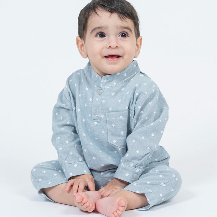 Blue Star Print Baby Set No. 109