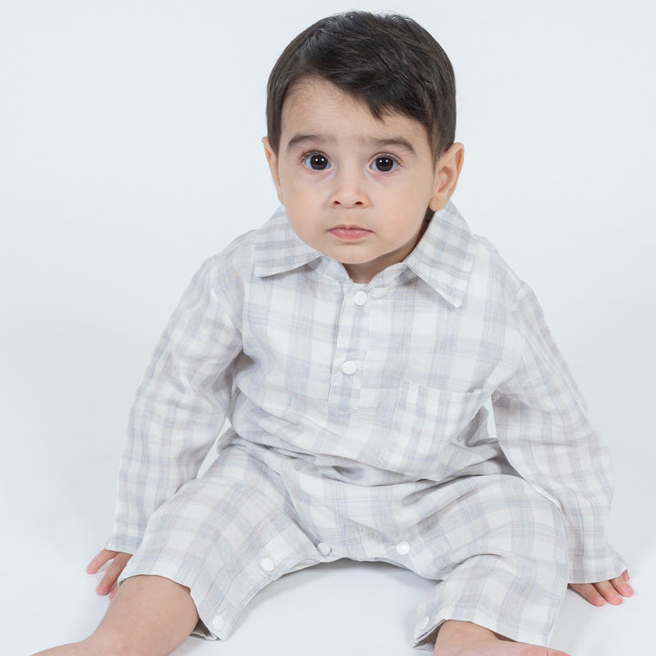 Grey Plaid Baby Set No. 108