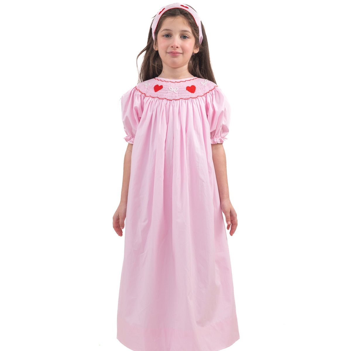 Pink Heart Smocked Dress No. 144