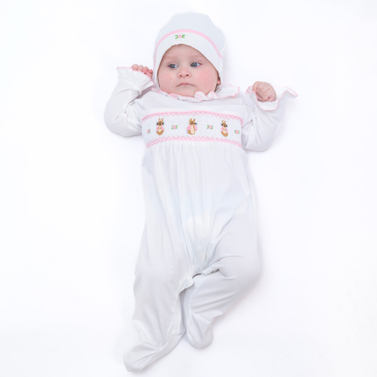 Pink Bunny Smocked Baby Set No. 147