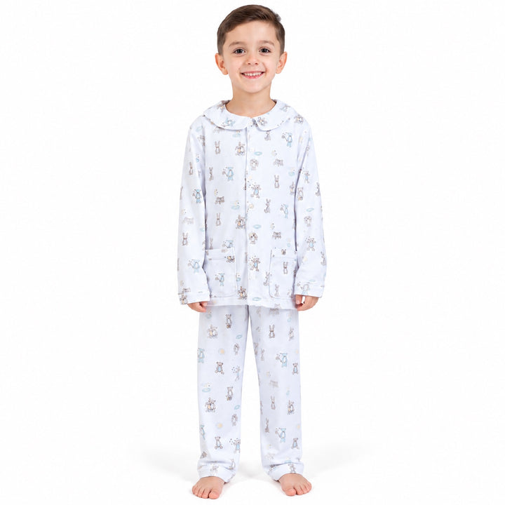 Boys' Bunny & Teddy Print Pajama No. 77